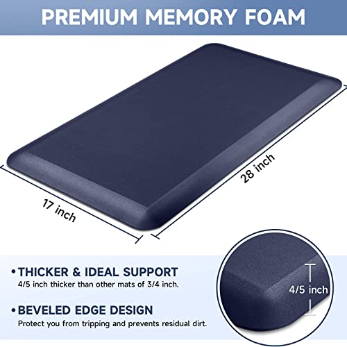 Image of StepRite 4 /5 Inch Thick Kitchen Mat Anti Fatigue Mat Kitchen Rugs Kitchen Decor Non-Slip, Stain & Water Resistant, Kitchen Mats Desk Mat for Kitchen, Office, Workshop, Blue, 17'' x 28''