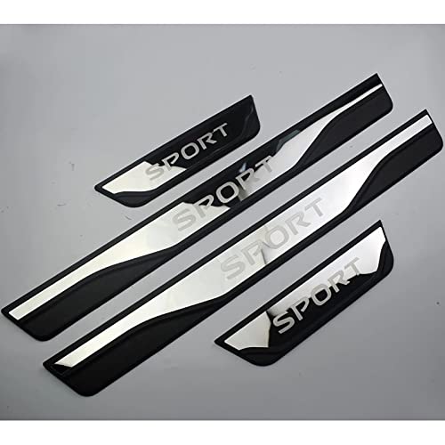 JKLKJLW 4 Pièces Acier Inoxydable Voiture Plinthes Protection de Seuil de Porte, pour Renault Megane 2015-2021, d'usure PéDale De Seuil De Porte Garde-Plaque Pédale de Bienvenue Cover