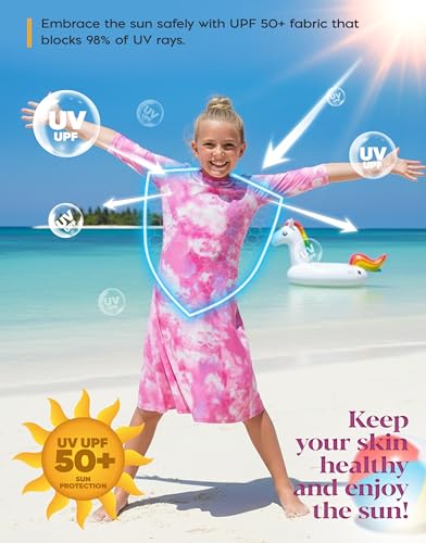 Image of Shira Modest Girls Swim Dress | 3 /4 Sleeve Swimdress, Full Coverage Bathing Suit | Tznius UPF 50+ Quick-Dry