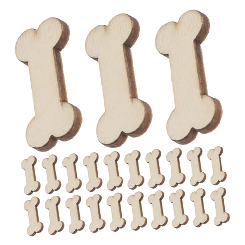 SHINEOFI 100 Stück Hundeknochen Dekoratives Holzstück Hundeknochen Zum Malen Unvollendetes Holzhandwerk Holzausschnitte Für Handwerk Schlichte Holzornamente Zum Basteln Khaki Buchsbaum