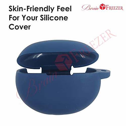 Image of GENERIC Earphone Case Cover Compatible with Boat Airdopes 181, Soft Silicone Skin Case Cover Shock-Absorbing Protective Case with Keychain [Front LED Visible] - Blue (Device Not Included)
