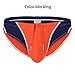 SUMABA Mens Swim Briefs with Drawstring Color Block Sexy Bikini Swimsuit Quick Dry Beach Swimwear Fashion Printed Orange Red Swimming Suit Large Male Bathing Suit