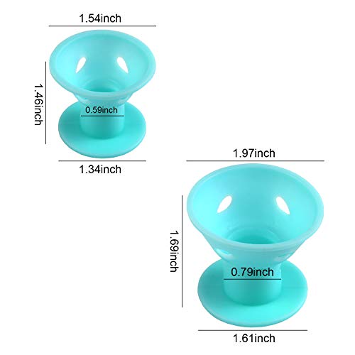 40 Pcs Magic Hair Rollers Include 20 Pcs Large Silicone Curlers And 20Pcs Small Silicone Curlers (Pale Cyan) #TOP1