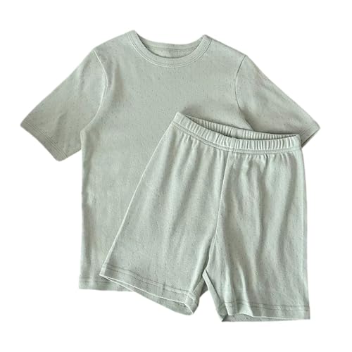 Kinder Baumwolle Schlafanzug Set Kurzarm T-Shirt Kurz Hosen 2...
