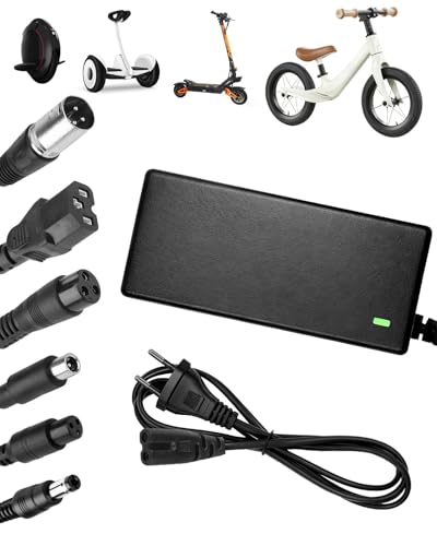 Chargeur Trotinette Electrique, 42V 2A Chargeur Hoverboard, 36V Universel Chargeur Batterie de...