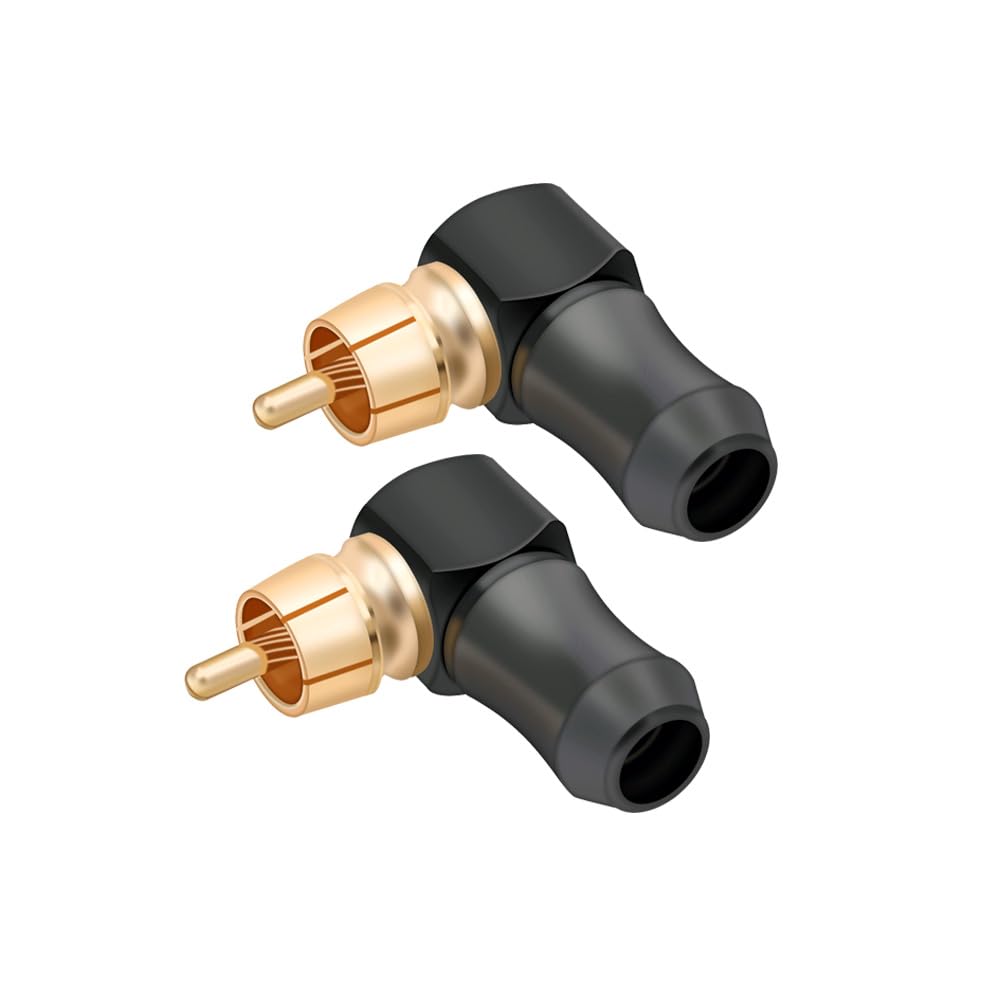 Wiring Connecting Terminals - 10pcs/lot for RCA Male Plug Gold Plated Straight/Right Angle for RCA Connector Audio Speaker Cable Plug Adapter s - (Color: N1015(Right Angle))