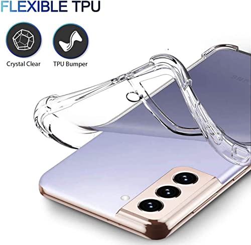 EMODIL Case for Samsung Galaxy S21 Plus Cover Back Clear Air Cushion Soft Silicone Shockproof Anti-Scratch Protective Bumper Shell Corner Samsung Galaxy S21 Plus + ® (Clear)