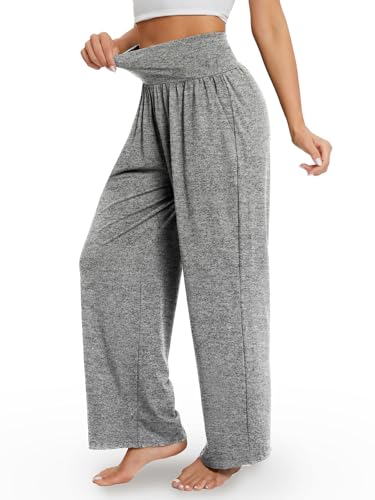 Image of Gracyoga Wide Leg Yoga Pants for Women Casual Loose Cozy Sweatpants High Waisted Lounge Pajama Flowy Pants With Pockets