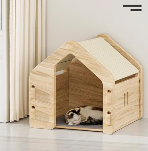 Hundehütte Indoor, Katzenhaus Zum Selber Bauen, Haustierhaus, Für Kleine Hunde & Katzen, Hundehöhle (Color : C, Size : 50x47x48cm)
