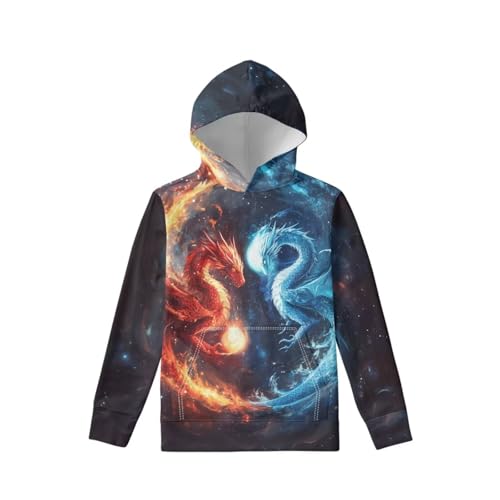 Image of WELLFLYHOM Boys Hooded Sweatshirts Hoodie Pullover Cool Graphic Crewneck Blouses Size 6-16