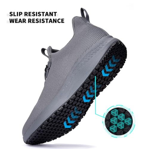 Image of Non Slip Work Shoes for Men Slip Resistant Shoes Kitchen Chef Restaurant Food Service Waterproof Walking Sneakers