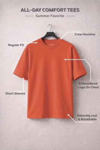 Image of Van Heusen Men's Crew Neck T-Shirt - Soft & Breathable Cotton | Regular Fit | Comfortable Everyday Casual Wear | Short Sleeves | Summer Favorite |Solid Colors | Style 60052|Available in Pack of 1 & 2