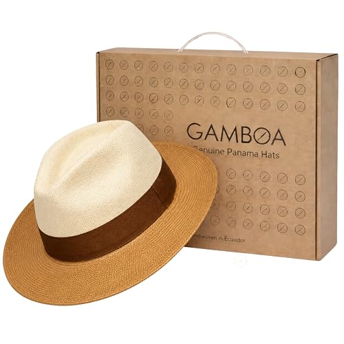 Image of Gamboa Original Panama Hat for Men and Women Fedora Straw Summer Beach Sun Hat Protection UV UPF50+