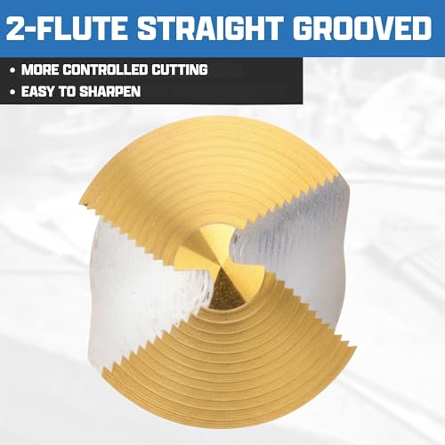 Image of NEIKO 10601A Step Drill Bit, 13 Steps 1 /8 inch to 1 /2 inch Straight High Speed Steel, Titanium Nitride Coated, 1 /4 inch Quick Change Step Bits for Steel, Metal, Wood, Plastic, Unibit Cone Drill Bits, Two Flute