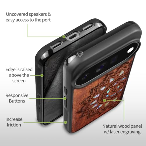 Coque Pixel 11 Pro antichoc protégeant votre mobile avec style unique en bois mandala Magsafe - 6