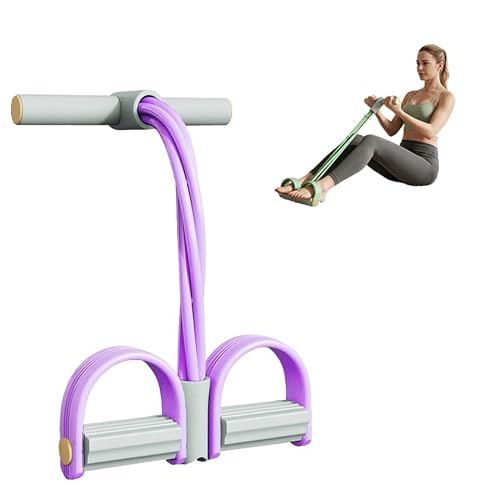 JIZK 2026 Upgraded Pedal Resistance Band with Handle, 6-Tube Tension Rope for Full Body Workout - Abdomen, Waist, Arm & Leg Training
