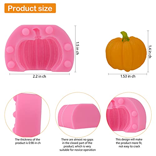 Actvty 3D Pumpkin Silicone Molds, 6 Pcs Half A Pumpkin Chocolate Candy Fondant Mold For Halloween Thanksgiving Fall Baking, Cake Decoration, Soap Candle Clay Resin Casting #TOP1