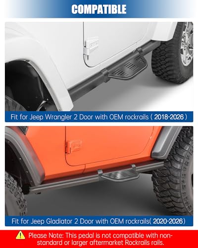 Estribos laterales Rock Rails para Jeep Wrangler 2018-2026 miniatura 2