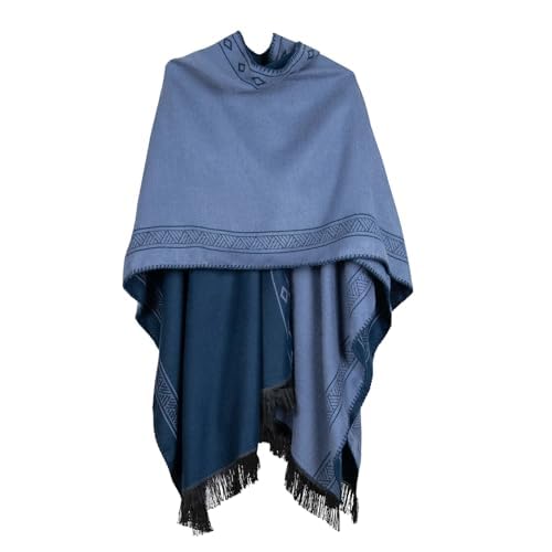 Listado de Capasillos - 5 favoritos. 40 Poncho | Capa | Pizarra - Acero | Flecos | Doble vista | Acrílico | Modelo Artesanal Marquesina | Unisex
