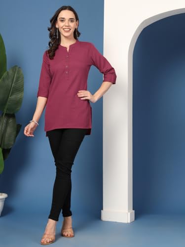 Image of Pistaa's Women's Cotton Relaxed Fit Short Kurti