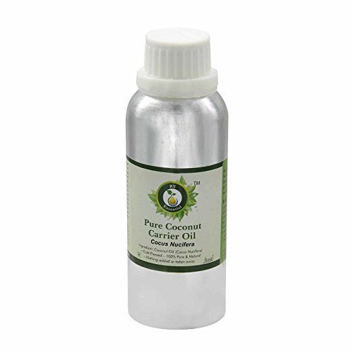 R V Essential Pure Coconut Carrier Oil 630ml (21oz)- Cocus Nucifera (100% Pure and Natural Cold Pressed)