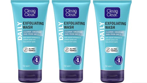 Clean & Clear Paquete triple exfoliante de lavado diario, 3 x 150 ml