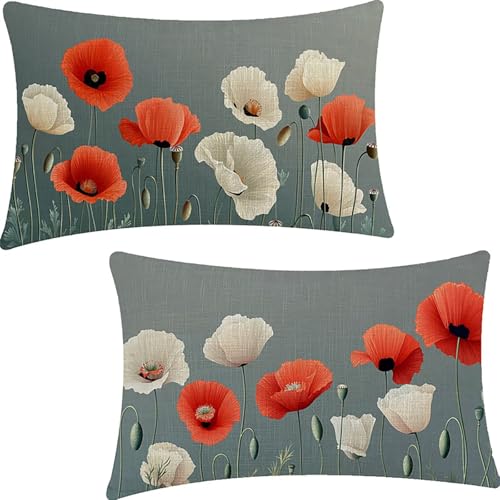 Housse de coussin rectangulaire 40x80 en lin chic pour canapé salon - 2