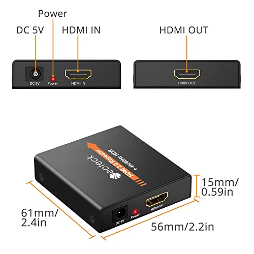Neoteck Hdmi Booster 4K 2160P 3D HDMI 2.0 Repeater Boost Up to 196ft Transmission Distance Mini Size Metal Shell for PC DVD Sky HD Box PS3 PS4 Satellite Box