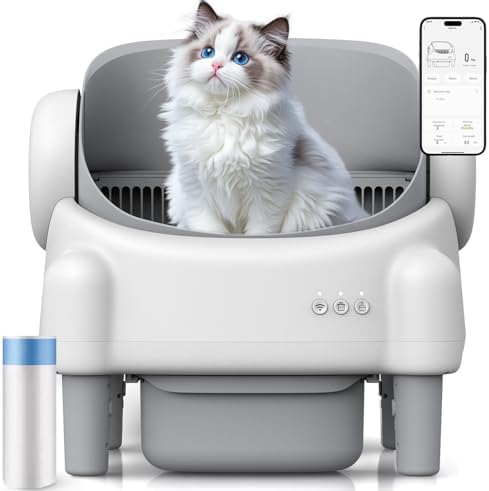 Arenero Automático para Gatos, 76L XXL - Control por App con Sens...