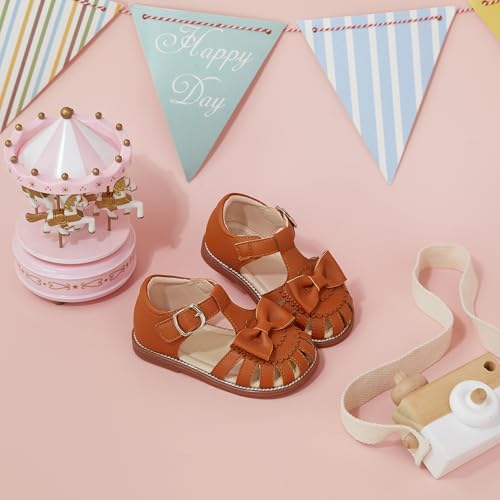 Image of Otter MOMO Girls Open Toe Princess Flat Sandals with Comfort Sole Summer Sandals