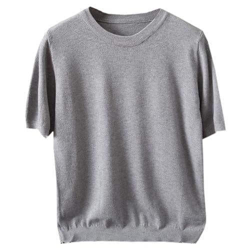 DAIMIDY Men's Short Sleeve Crew Neck Sweater