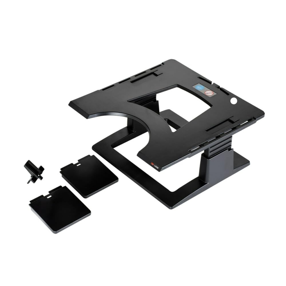 Wholesale Case of 5 - 3M - Elevador ergonómico para ordenador portátil (13-1/4 x 13-1/4 x 4-6 pulgadas), color negro