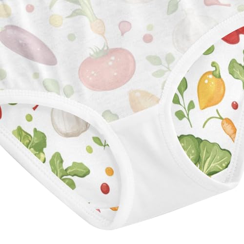 ZZKKO Various Vegetables Girls Underwear Toddler Panties for Girls Comfort Brief Size 2T-8Y4
