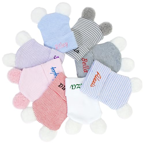 Personalized 2 Pack Newborn Hospital Hat Custom Infant Baby Beanie for Boys Girls 0-3 Months
