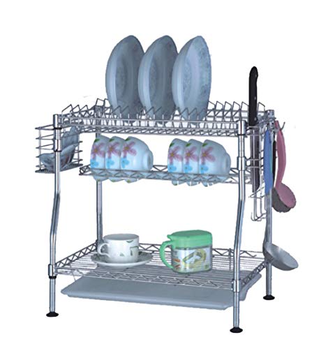 Estante de cocina resistente a la corrosión de tres capas, escurridor de cubiertos, almacenamiento de condimentos, diseño moderno