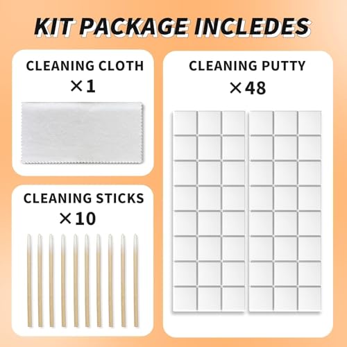 MOLOPPO Cleaning Putty, Phone Cleaning Kit, Remove Ear Wax&Dirt&Gunk from Device's Small Crevices, for AirPod Cleaner Kit for Airpods Charging Case/Headphones/Phone/Electronics（White）