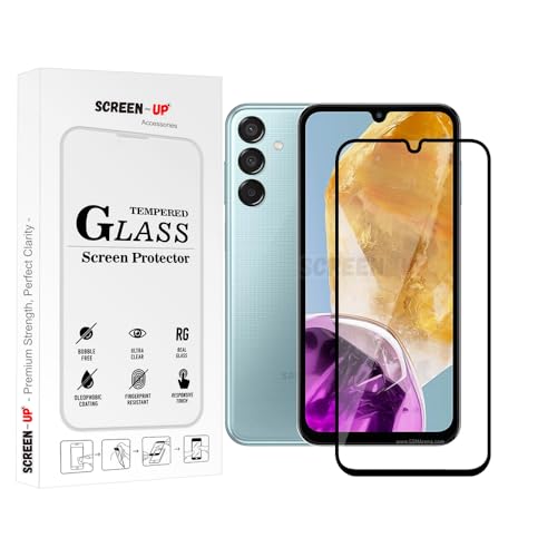 Image of ScreenUp Tempered Glass For Samsung Galaxy M15 - Ultra Clear, 9H Scratch Resistant, Full Coverage, Easy Install Screen Protector