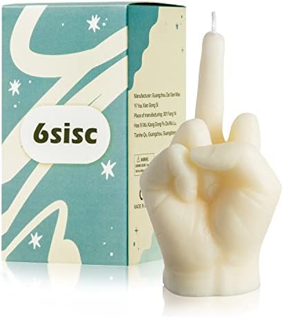 Finger Scented Candle Danish Pastel Room Decor Sets Aesthetic Pine Fragrance Soy Wax Aromatherapy Hand Gesture Candles Desk Statues Sculpture Ornaments Gift for House Bedroom Supplies (Milky-M)