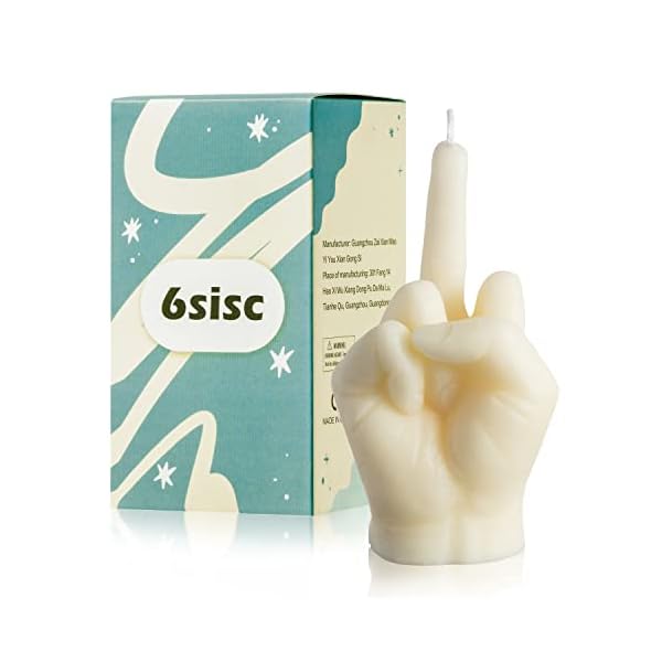 6sisc Middle Finger Scented Candle Danish Pastel Room Decor Aesthetic Pine Fragrance Soy Wax Aromatherapy Hand Gesture Candles Desk Statues Sculpture Decorations Gift for House Bedroom Supplies Milky