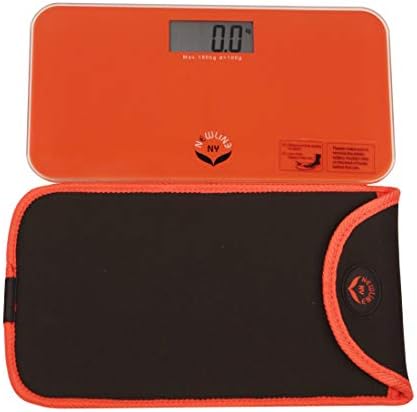 NewlineNY Red-Orange Mini Bathroom Scale + Travel Slip Case SBB0720M-NYRO + NY-MSS101-BRO