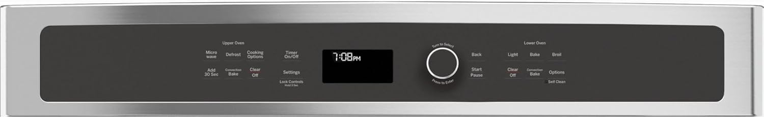 GE PK7800SKSS Electric Combination Wall Oven, Solid Black