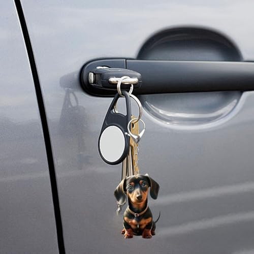 2 Stück Langohr-Hundeautoanhänger, Acrylanhänger, Süße Hundeanhänger, Dackel-Schlüsselanhänger, Geschenkanhänger