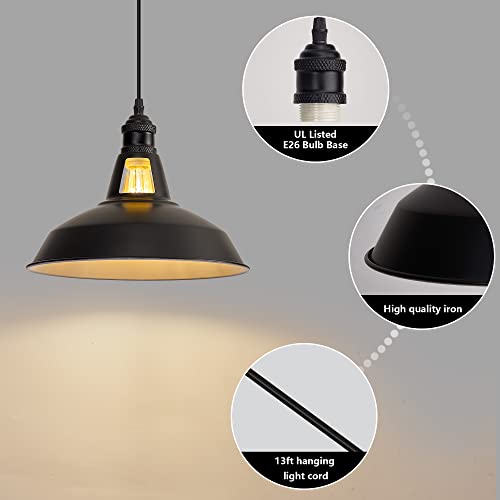 Pendant Lights Farmhouse,Matte Black Pendant Lighting For Kitchen Island,Hanging Lighting Fixture Over Sink For Dinning Room Bedroom Hallway(3 Pack,81 Inch) #TOP5