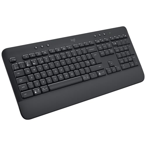 Logitech Signature K650 Comfort kabellose Tastatur mit Handballenauflage, PC/Windows/Mac, Englishes QWERTY - Grau