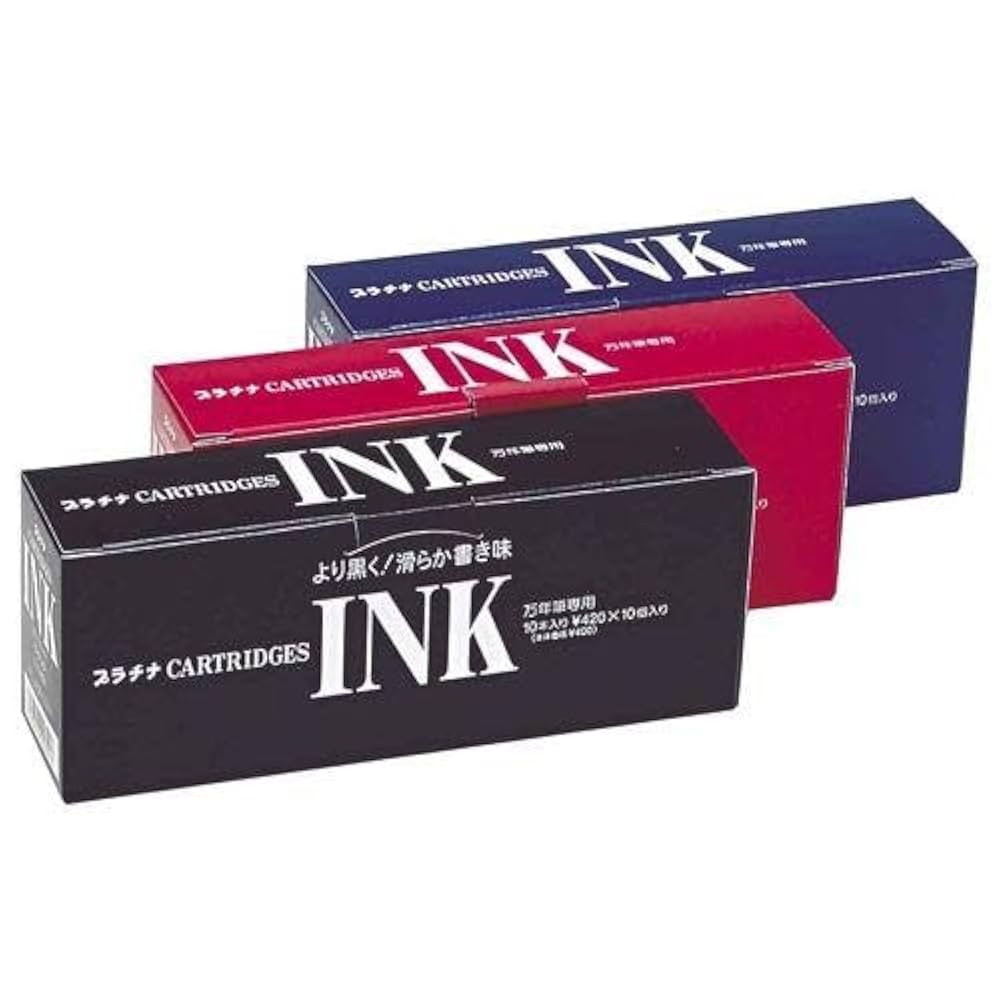 Amazon | プラチナ万年筆用 先生ペン インク レッド 10本入×10個