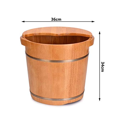 Tina para pies de madera natural 34 cm miniatura 2