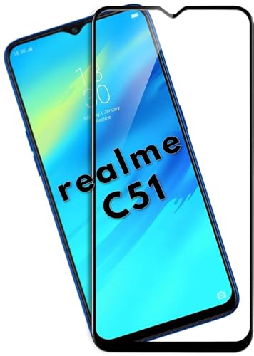Image of Military-Grade Tempered Glass Screen Protector Compatible for Realme C51 with Edge to Edge Coverage and Easy Self Installation kit (Realme C51)