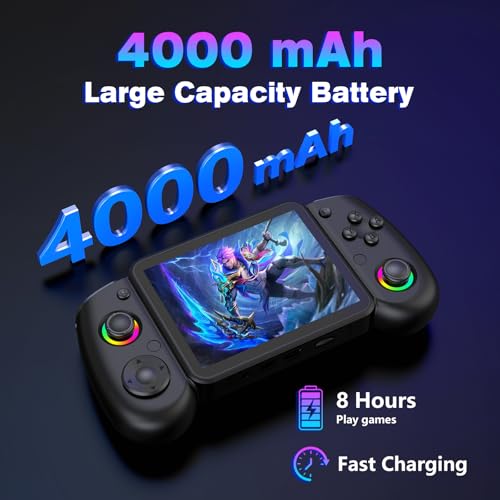 Image of RG43H Pro Retro Handheld Game Console, 4.3 Inch Retro Gaming Console with 4000mAh Battery, RK3562 Opensource Hand Held Games Console, EmuELEC&RGBOX Dual Systems Video Console, HDMI TV Output, Black