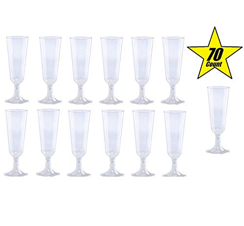 70pc Glitter Plastic Classicware Glass Like Champagne Wedding Parties Toasting Flutes Party Cocktail