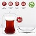 ums Turkish Tea Glass Set, Slim Waist Design and Thick Sole Prevent Tea From Getting Cold, Easy to Keep for 6 People, 6 Saucers, 6 Glasses, Useful Set (12 Pieces)